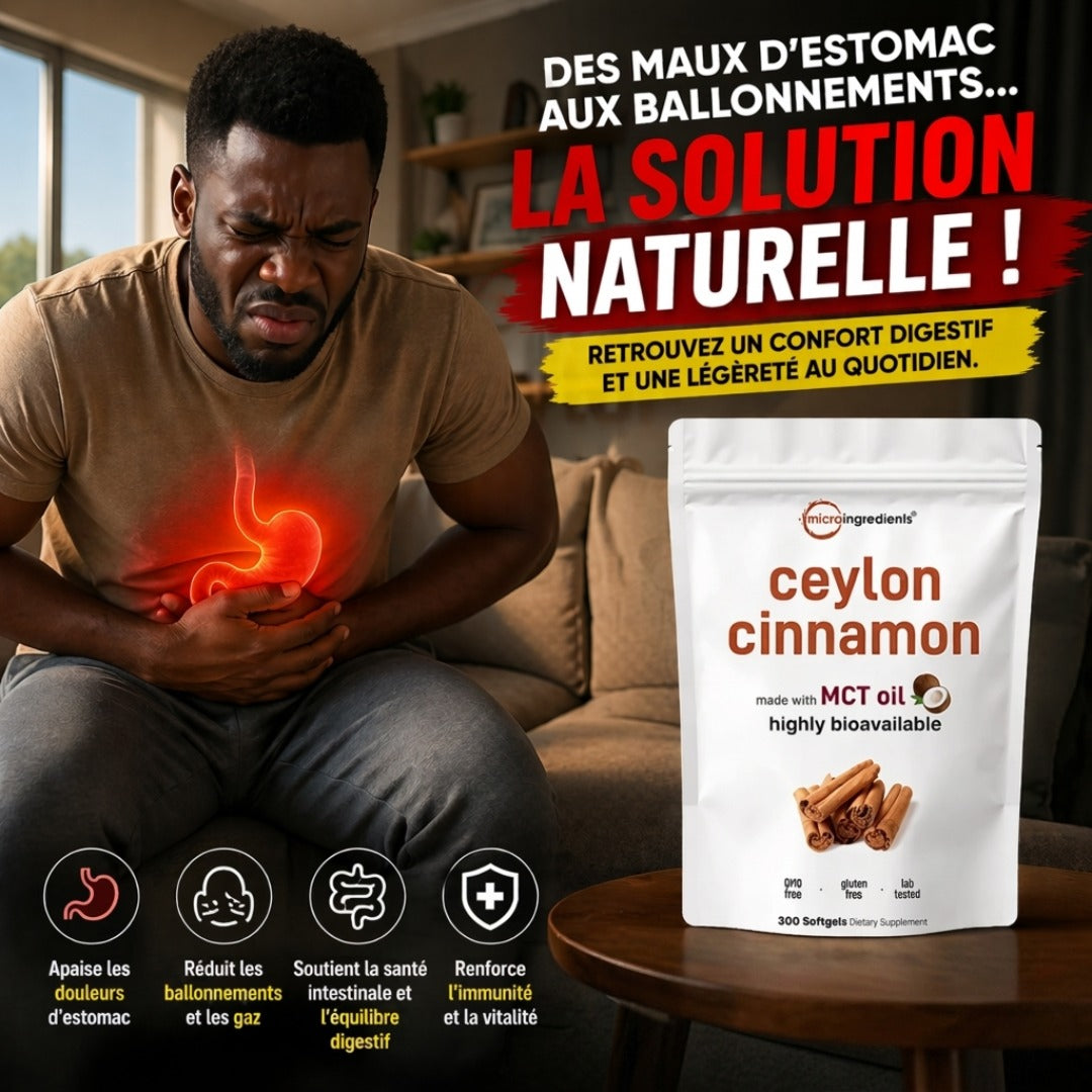 Capsules de Cannelle de Ceylan et Huile MCT- Complément Alimentaire en Gélules