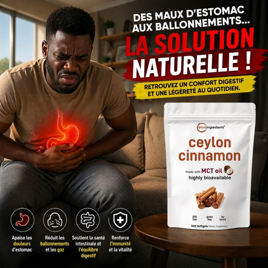 Capsules de Cannelle de Ceylan et Huile MCT- Complément Alimentaire en Gélules