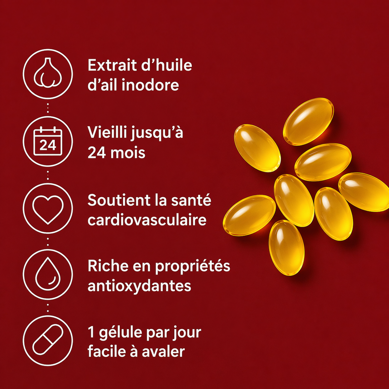 Capsules d’Ail Vieilli Inodore-Complément alimentaire