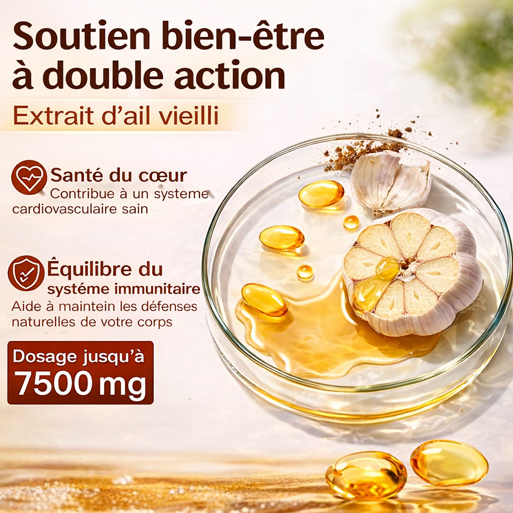 Capsules d’Ail Vieilli Inodore-Complément alimentaire pour l'équilibre du cholestérol