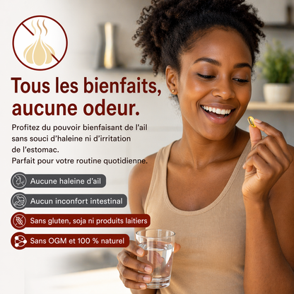 Capsules d’Ail Vieilli Inodore-Complément alimentaire pour l'équilibre du cholestérol