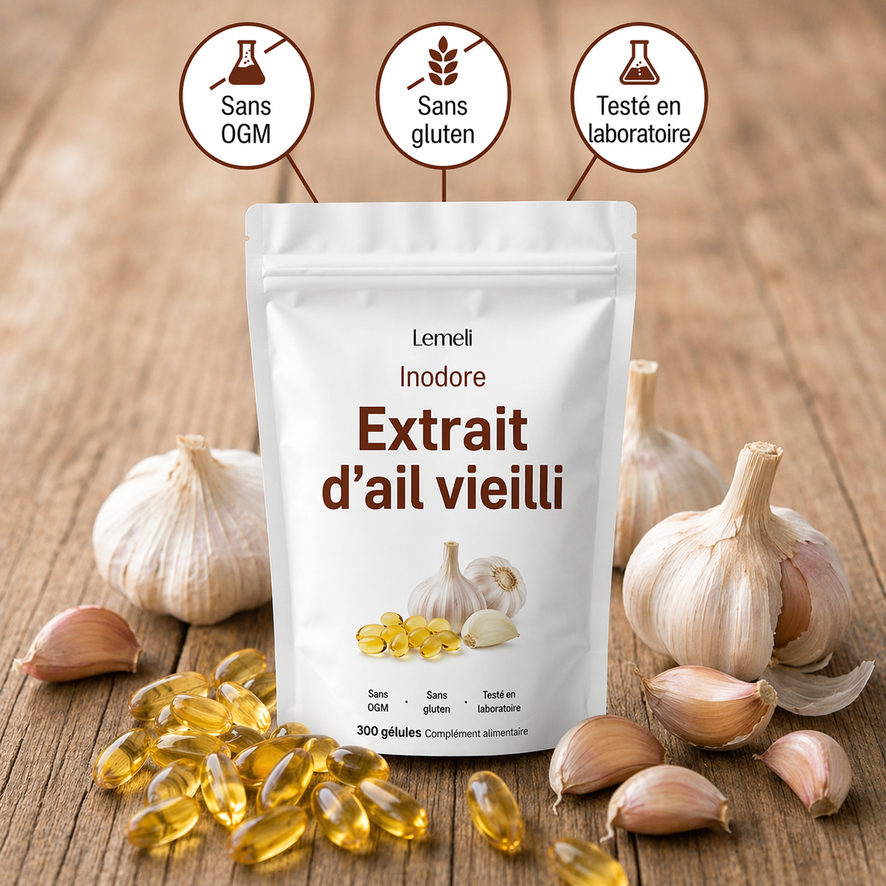 Capsules d’Ail Vieilli Inodore-Complément alimentaire