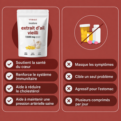Capsules d’Ail Vieilli Inodore-Complément alimentaire pour l'équilibre du cholestérol