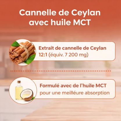 Capsules de Cannelle de Ceylan et Huile MCT- Complément Alimentaire en Gélules