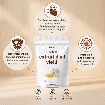 Capsules d’Ail Vieilli Inodore-Complément alimentaire pour l'équilibre du cholestérol