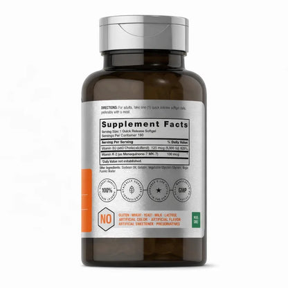 Capsules Molles pour Soutenir la Solidité des Os -Vitamine D3 + K2